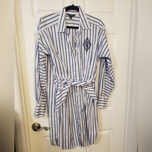 Lauren Ralph Lauren Blue and White Striped Dress, 12